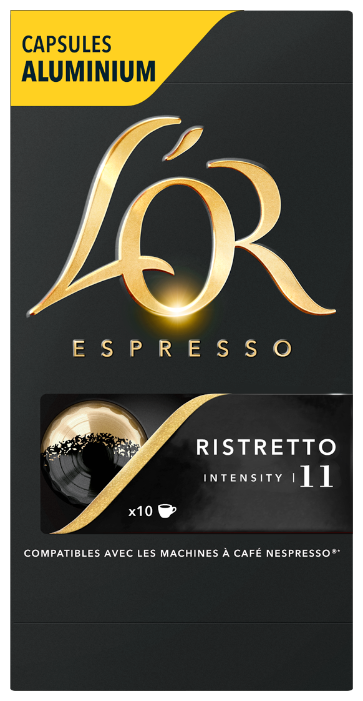 

Капсулы кофе/ристретто L'OR Espresso Ristretto, 10 порций/10 капсул, 25 мл, Nespresso (4028609), Espresso Ristretto