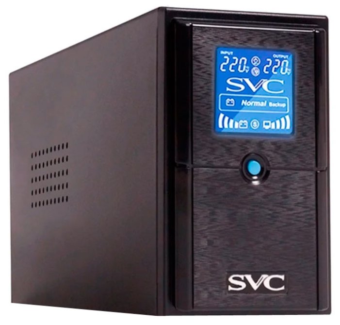 ИБП SVC V-500-L-LCD, 500 VA, 300 Вт, EURO+IEC, розеток - 3, USB, черный (V-500-L-LCD)
