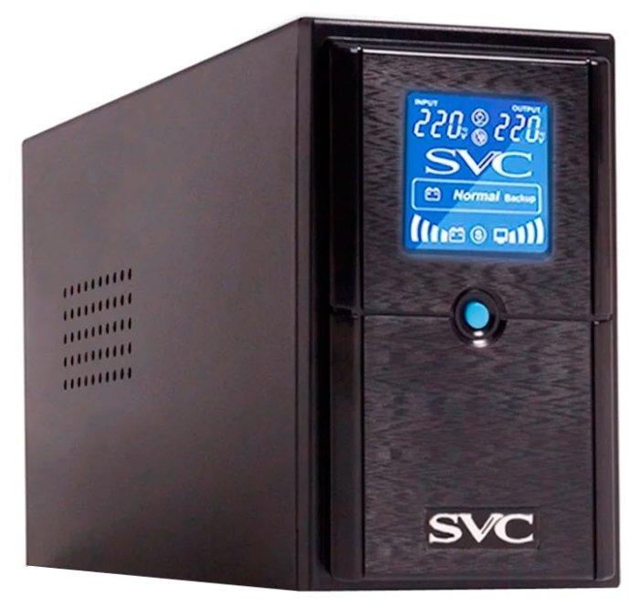 ИБП SVC V-600-L-LCD, 600 VA, 360 Вт, EURO+IEC, розеток - 3, черный (V-600-L-LCD)