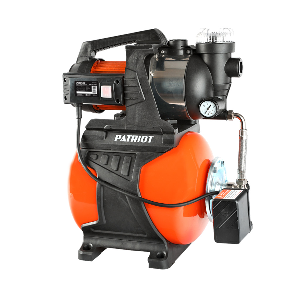 

Электрический водяной насос PATRIOT PW 1200-24 ST, 1200Вт, насосная станция, центробежный, производительность 3.7 м³/час, глубина погружения 7м, 12.9кг (315302629), PW 1200-24 ST