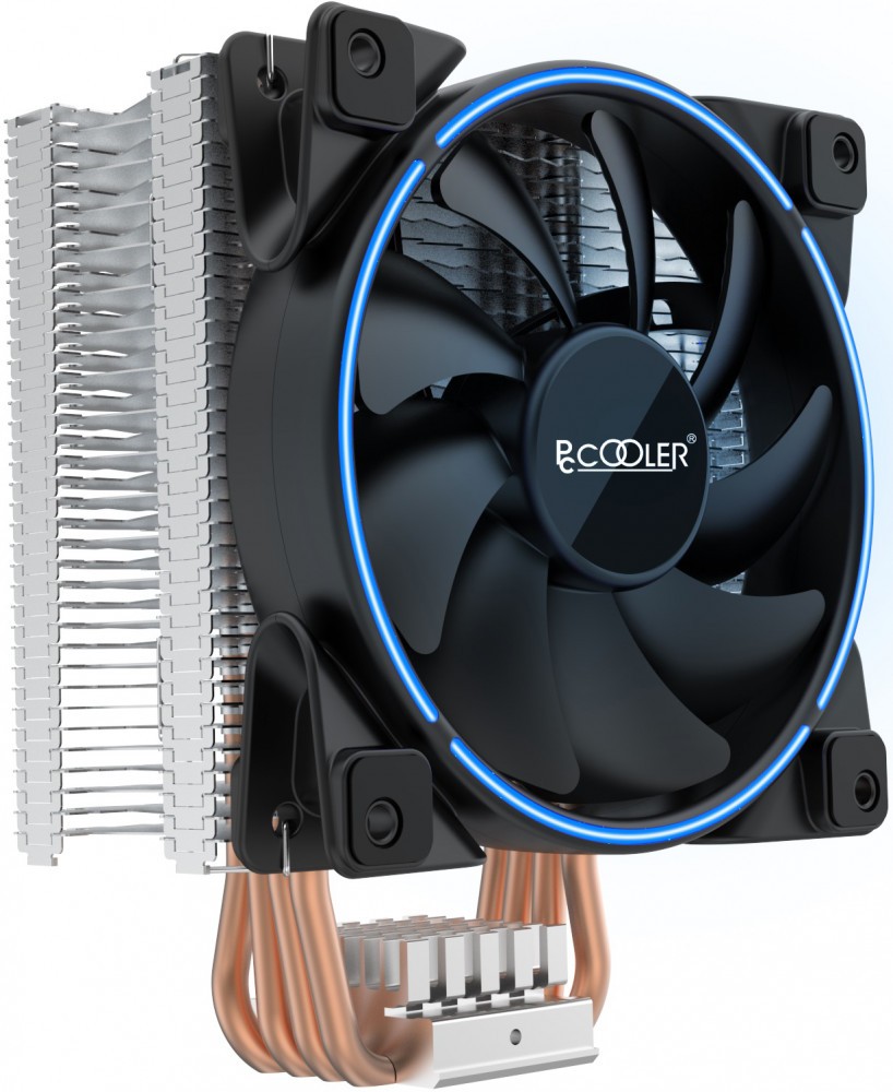

Кулер для процессора PCcooler GI-X4B V2 для Socket 775/115x/1200/AM2/AM2+/AM3/AM3+/FM1/AM4, 120мм, 1800rpm, 26.5 дБ, 145W, 4-pin PWM, Al, Blue LED, GI-X4B V2