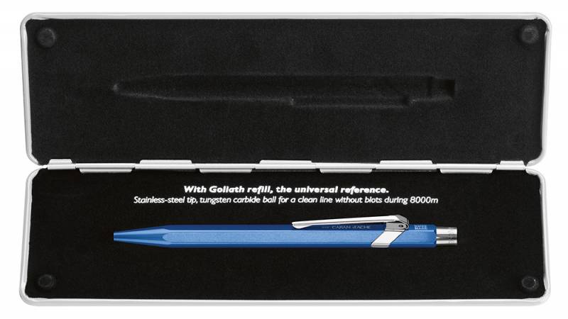 Ручка шариковая автомат CARANDACHE Carandache Office Popline Metal-X, синий, Алюминий, подарочная упаковка (849.640)