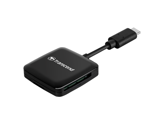 Картридер внешний Transcend RDC3, SD/microSD, USB Type-C, черный (TS-RDC3) - фото 1