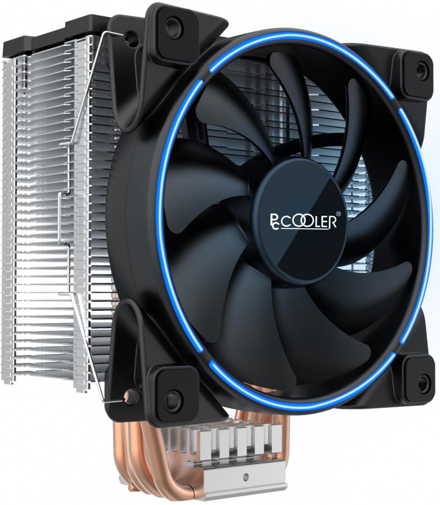 

Кулер для процессора PCcooler GI-X5B для Socket 775/115x/1200/AM2/AM2+/AM3/AM3+/FM1/AM4, 120мм, 1800rpm, 26.5 дБ, 160W, 4-pin PWM, Al, Blue LED (CLPCC_X5B_V2), GI-X5B