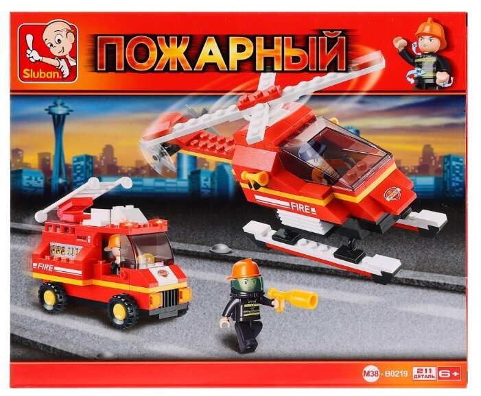 

Конструктор SLUBAN "Пожарный: Вертолёт и пожарная машина", деталей: 211 (M38-B0219), "Пожарный: Вертолёт и пожарная машина"
