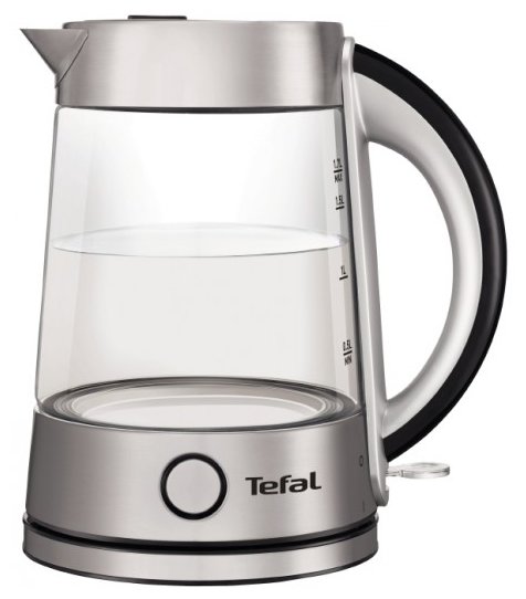 

Чайник электрический Tefal KI760D30 1.7л. 2.4 кВт, стекло/пластик, серебристый (KI760D30), KI760D30