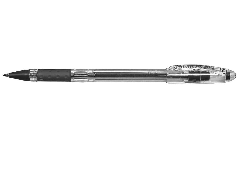 Ручка шариковая Cello Gripper, черный, пластик, колпачок