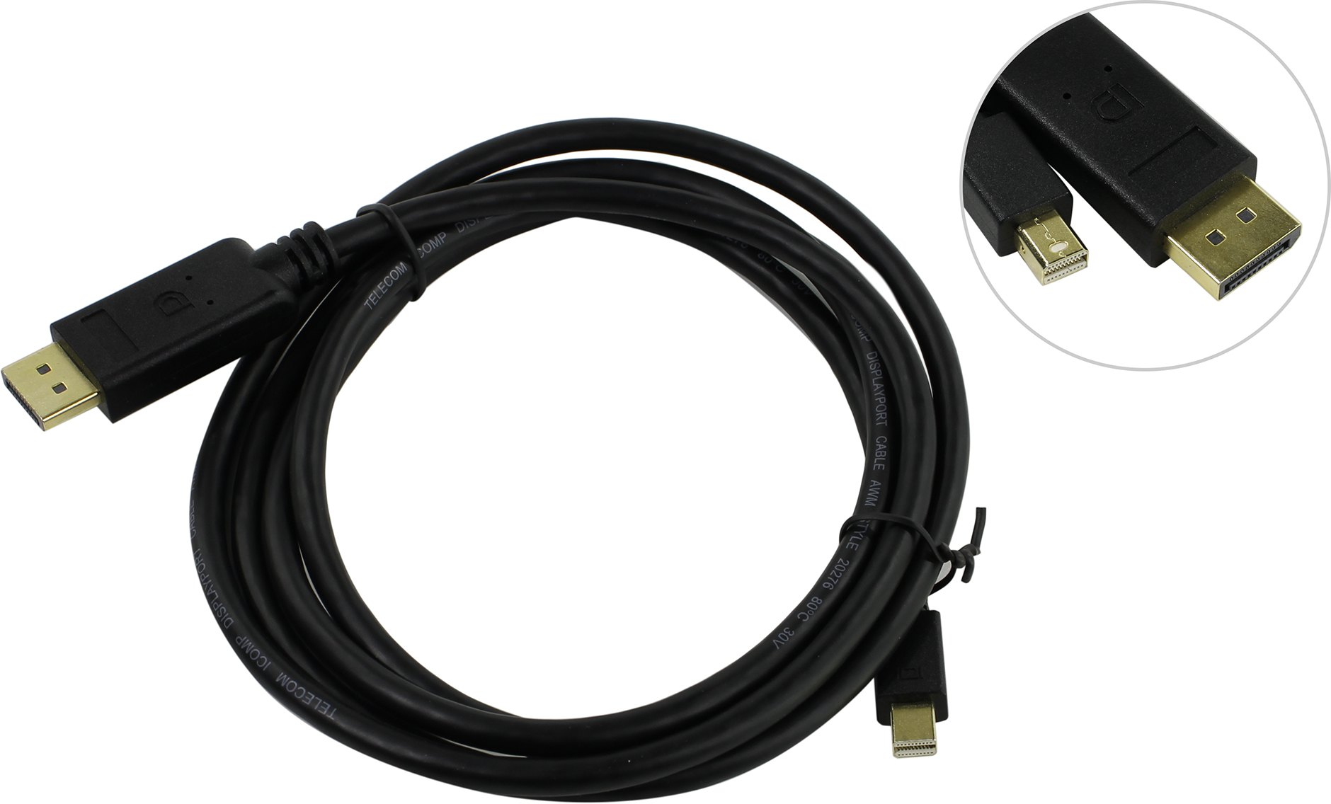 

Кабель-переходник (адаптер) Mini DisplayPort(M)-DisplayPort(20M), 1.8 м Telecom