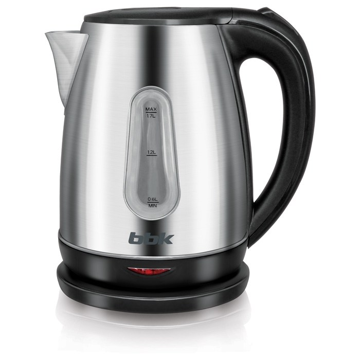 Чайник электрический BBK EK1761S STEEL/BLACK 1.7л. 2.2 кВт, нержавеющая сталь, серебристый/черный (EK1761S)