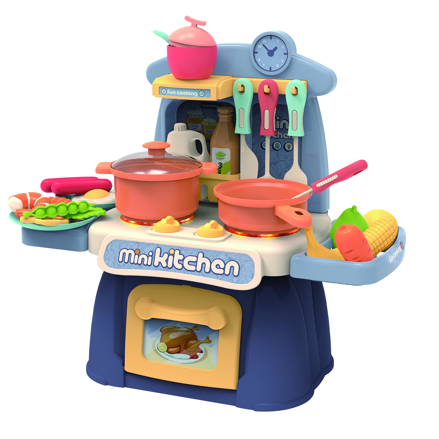 

Игровой набор-кухня Altacto "Шеф-повар", столовые приборы, посуда, продукты, 26 предметов, звук, свет, серый (ALT0201-148), "Шеф-повар"