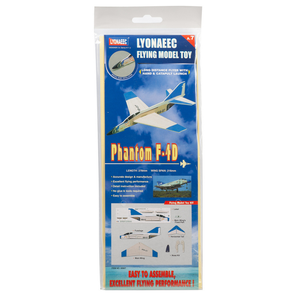 Самолет LYONAEEC Power Launch Glider "F-4D Skyray", 27.8 см, разноцветный