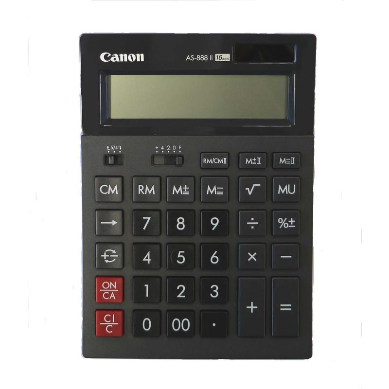 Калькулятор настольный Canon AS-888 II, 16-разрядный, однострочный экран, черный