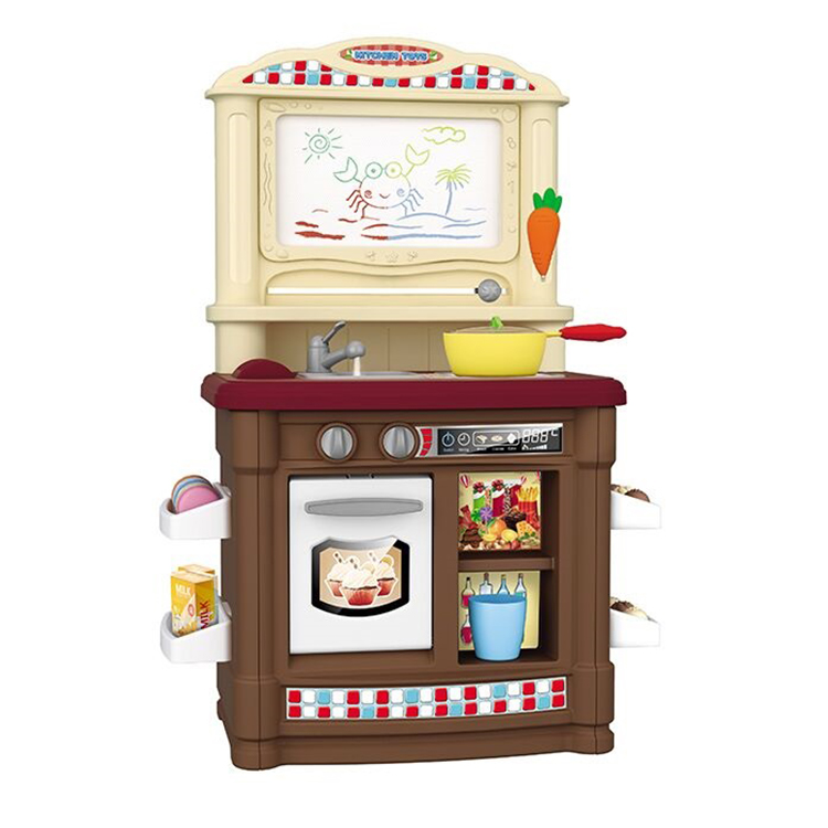 

Игровой набор-кухня BE IN FUN "Кухня художника", столовые приборы, посуда, продукты, 35 предметов, звук, свет, коричневый (HJBL102B), "Кухня художника"