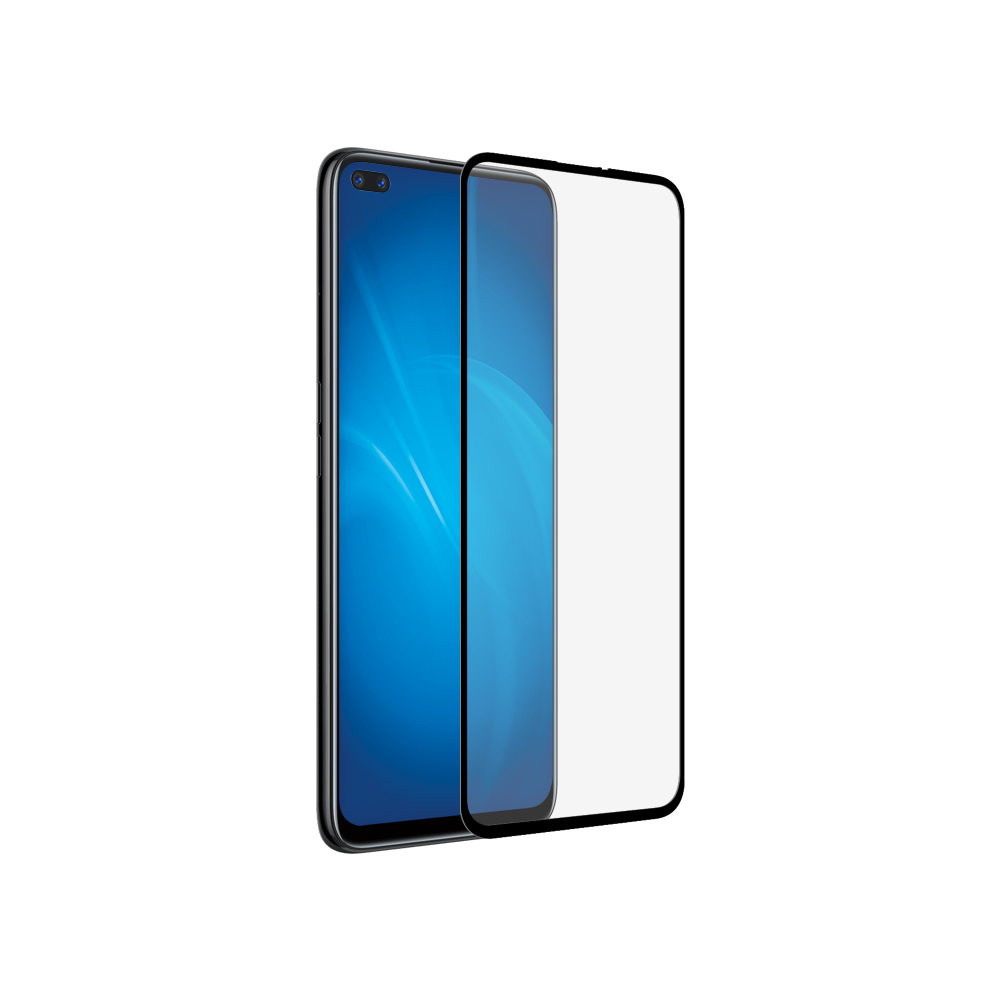 

Защитное стекло DF для экрана смартфона Realme 6 Pro, FullScreen, закаленное, черная рамка (DF rmColor-08 (black))