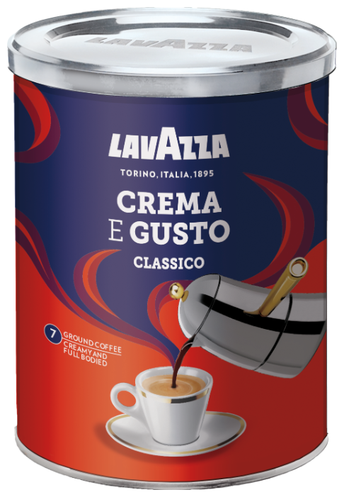 

Кофе молотый Lavazza Crema E Gusto 250г, смесь арабики и робусты, темная обжарка, средний помол, жестяная банка (3882), Crema E Gusto