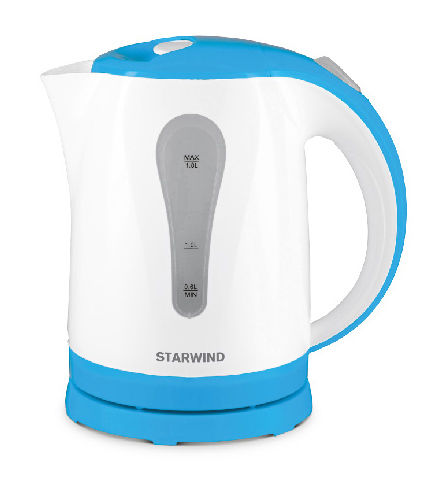 

Чайник Starwind SKP1217 1.8л. 2200Вт, закрытая спираль, пластик, белый/голубой (SKP1217 ), SKP1217