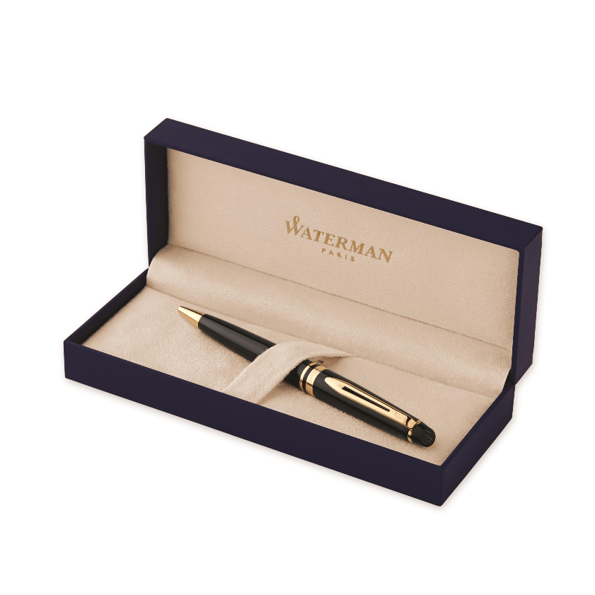 

Ручка шариковая автомат Waterman Expert 3 Essential Laque Black GT, синий, лак, латунь, подарочная упаковка (S0951700), Expert 3 Essential Laque Black GT