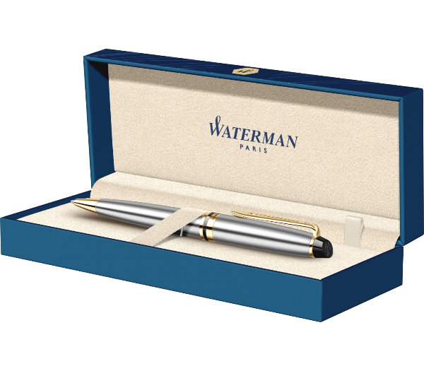 

Ручка шариковая автомат Waterman Expert 3 Essential Stainless Steel GT, синий, нержавеющая сталь, подарочная упаковка (S0952000), Expert 3 Essential Stainless Steel GT