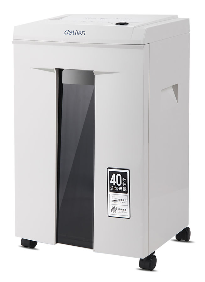 

Шредер Deli 9912, секретность 5/P-5, фрагменты - 2 мм x 1.2 см, объем 20 л, кол-во листов до 6 шт., скрепки, скобы, карты, CD, белый/черный, 9912