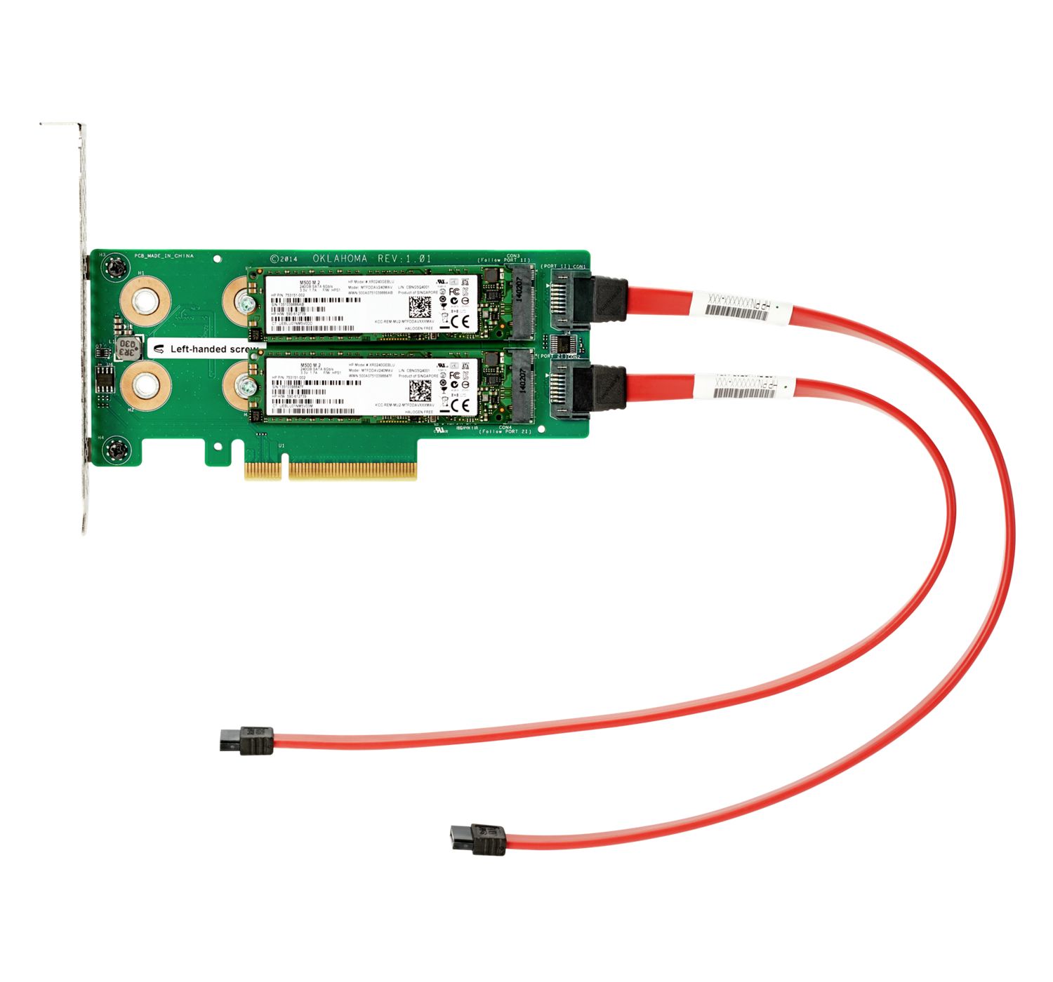 

Комплект установки SSD M.2 HPE, 2xM.2 SATA (878783-B21), -