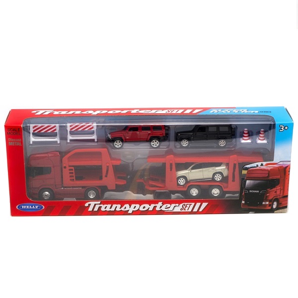 

Набор машин Welly "Автовоз с 3 вседорожными машинами", разноцветный (68023A), "Автовоз с 3 вседорожными машинами"