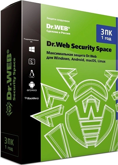 Антивирус Dr.Web Security Space, подписка, Russian, 1 лицензия, 3 ПК, на 12 месяцев, электронный ключ (LHW-BK-12M-3-A2) Высылается на почту после оплаты!