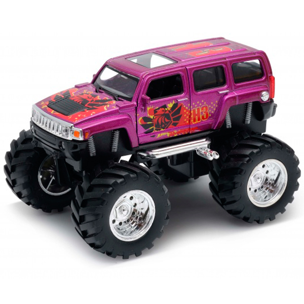 

Автомобиль Welly "Hammer H3 Big Wheel Monster", розовый (47001S), "Hammer H3 Big Wheel Monster"