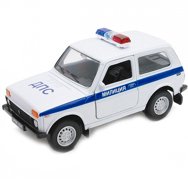

Автомобиль Welly "LADA 4x4 МИЛИЦИЯ ДПС", белый (42386PB), "LADA 4x4 МИЛИЦИЯ ДПС"