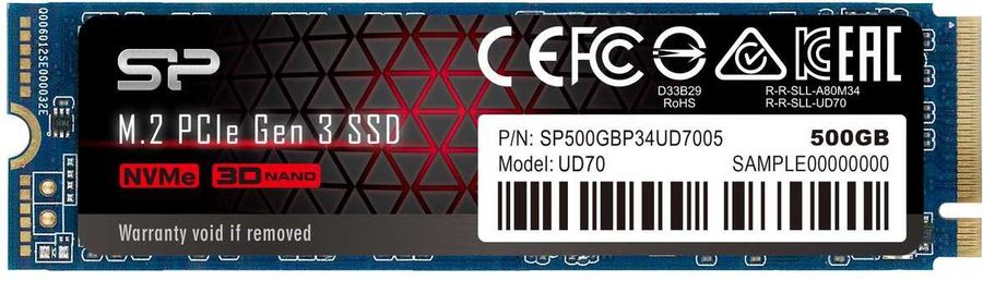 Твердотельный накопитель (SSD) Silicon Power 500Gb UD70, 2280, M.2, NVMe (SP500GBP34UD7005) - фото 1