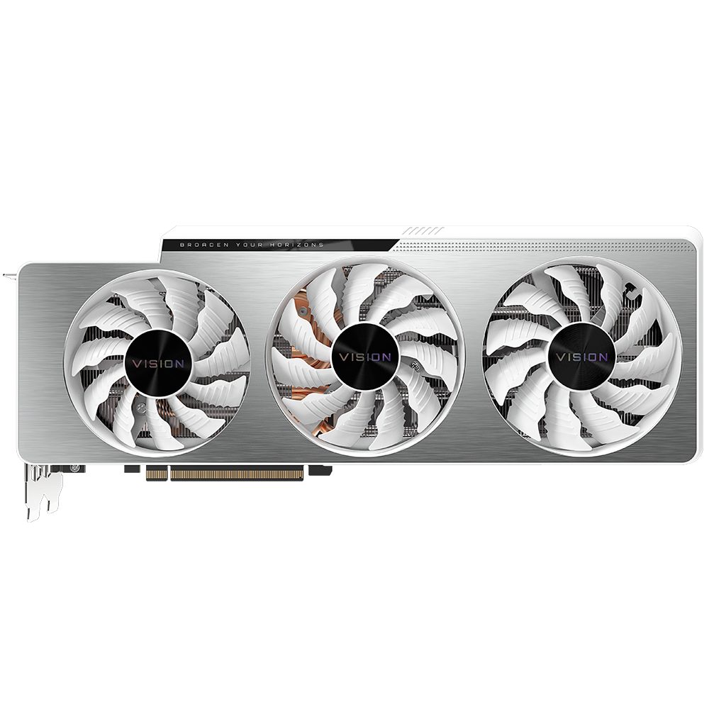 

Видеокарта GIGABYTE NVIDIA GeForce RTX 3080 VISION OC, 10Gb DDR6X, 320 бит, PCI-E, 2HDMI, 3DP, Retail (GV-N3080VISION OC-10GD), VISION OC