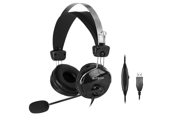 

Проводная гарнитура A4Tech HU-7P, USB, черный (HU-7P), HU-7P