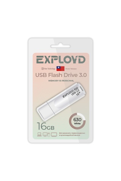 

Флешка 16Gb USB 3.0 EXPLOYD 630, белый (EX-16GB-630-White)