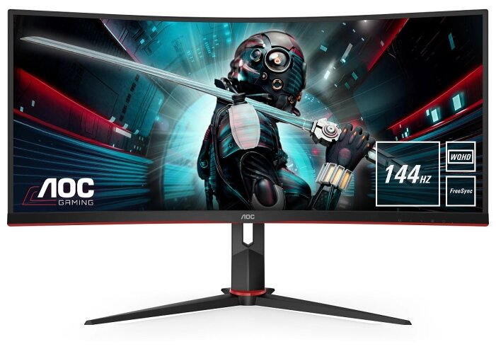Монитор 34" AOC CU34G2X черный/красный