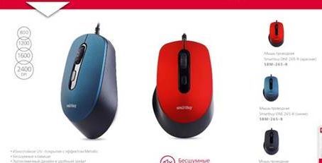 

Мышь проводная SmartBuy ONE 265-K, 2400dpi, оптическая светодиодная, USB, черный (SBM-265-K), ONE 265-K