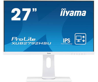 

Монитор 27" Iiyama ProLite XUB2792HSU-W1 IPS, 1920x1080 (16:9), 250кд/м2, 4мс, 178°/178°, VGA, HDMI, DisplayPort, USB-Hub, белый (XUB2792HSU-W1), XUB2792HSU-W1