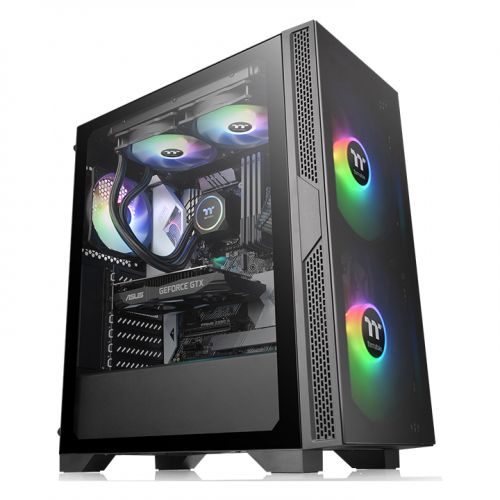 Корпус Thermaltake Versa T25 TG, ATX, Midi-Tower, USB 3.0, черный, Без БП (CA-1R5-00M1WN-00)