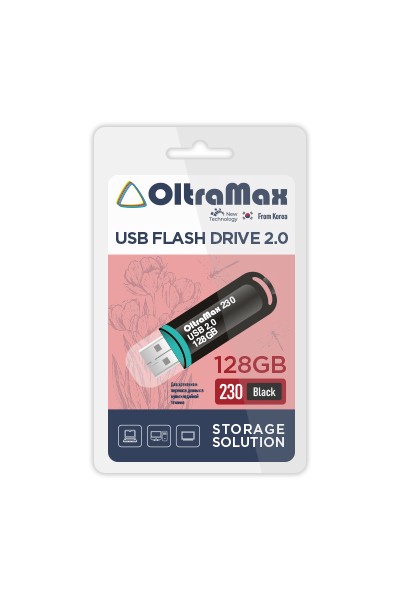 

Флешка 128Gb USB 2.0 OltraMax 230, черный (OM-128GB-230-Black)