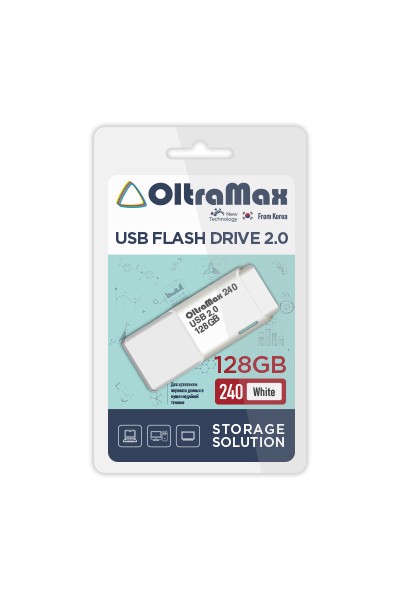 

Флешка 128Gb USB 2.0 OltraMax 240, белый (OM-128GB-240-White), 240