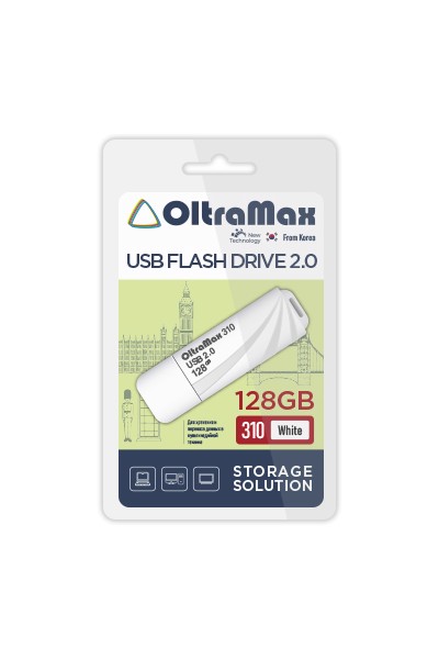 

Флешка 128Gb USB 2.0 OltraMax 310, белый (OM-128GB-310-White), 310