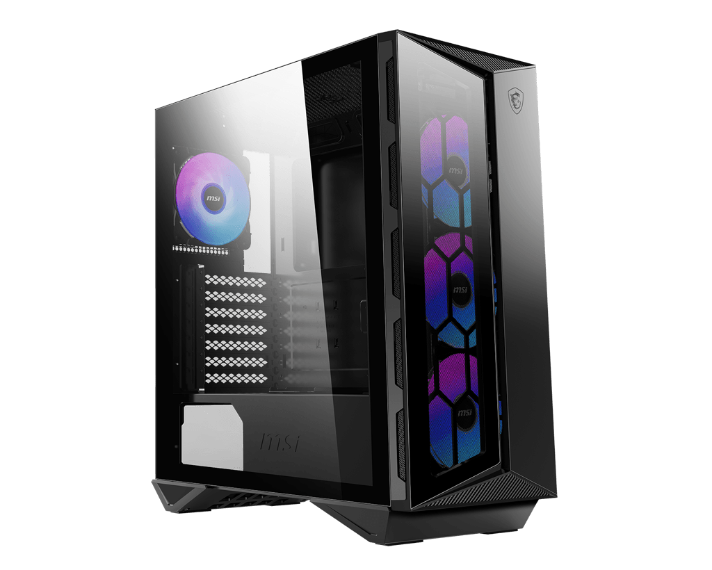 

Корпус MSI MPG GUNGNIR 110R, ATX, Midi-Tower, 2xUSB 3.2, USB Type-C, RGB подсветка, черный, без БП, MPG GUNGNIR 110R
