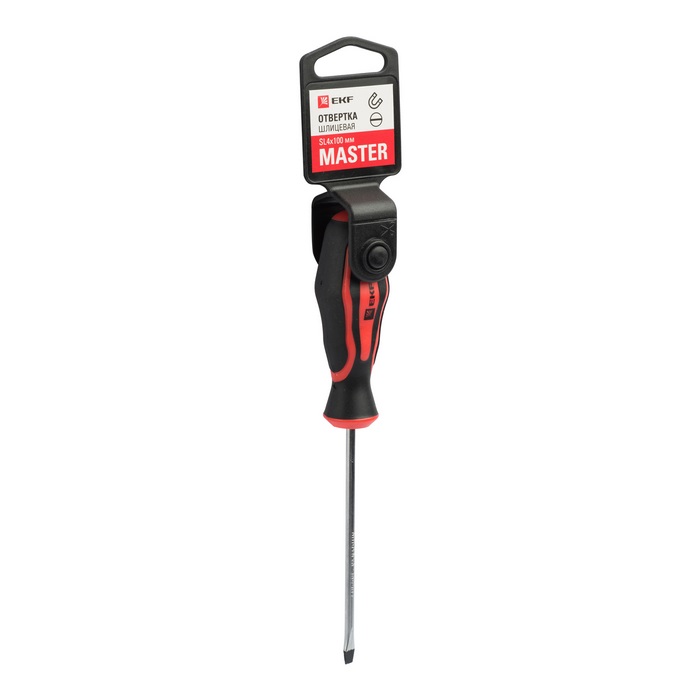 Отвертка плоская SL4x10 см, EKF SL4x100
