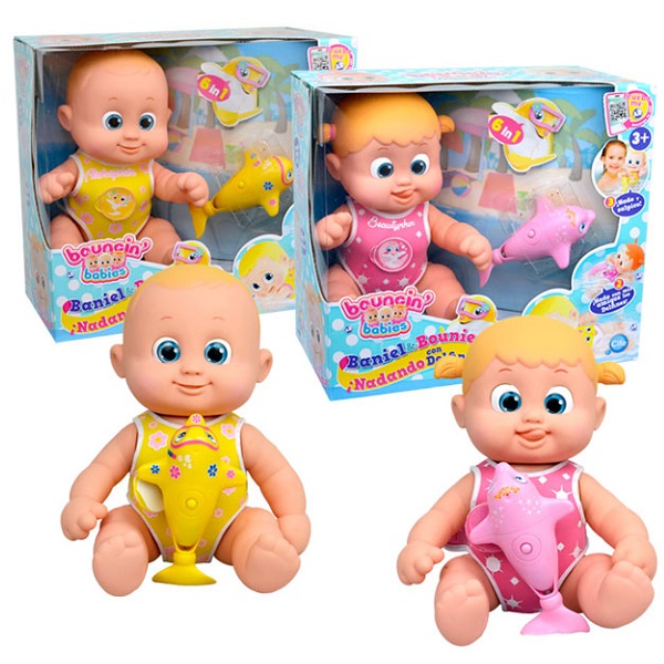 

Кукла Bouncin' Babies "Кукла плавающая с дельфином", 35 см, подвижная, игрушка представлена в ассортименте (девочка Бони, мальчик Баниэль) (801011), "Кукла плавающая с дельфином"