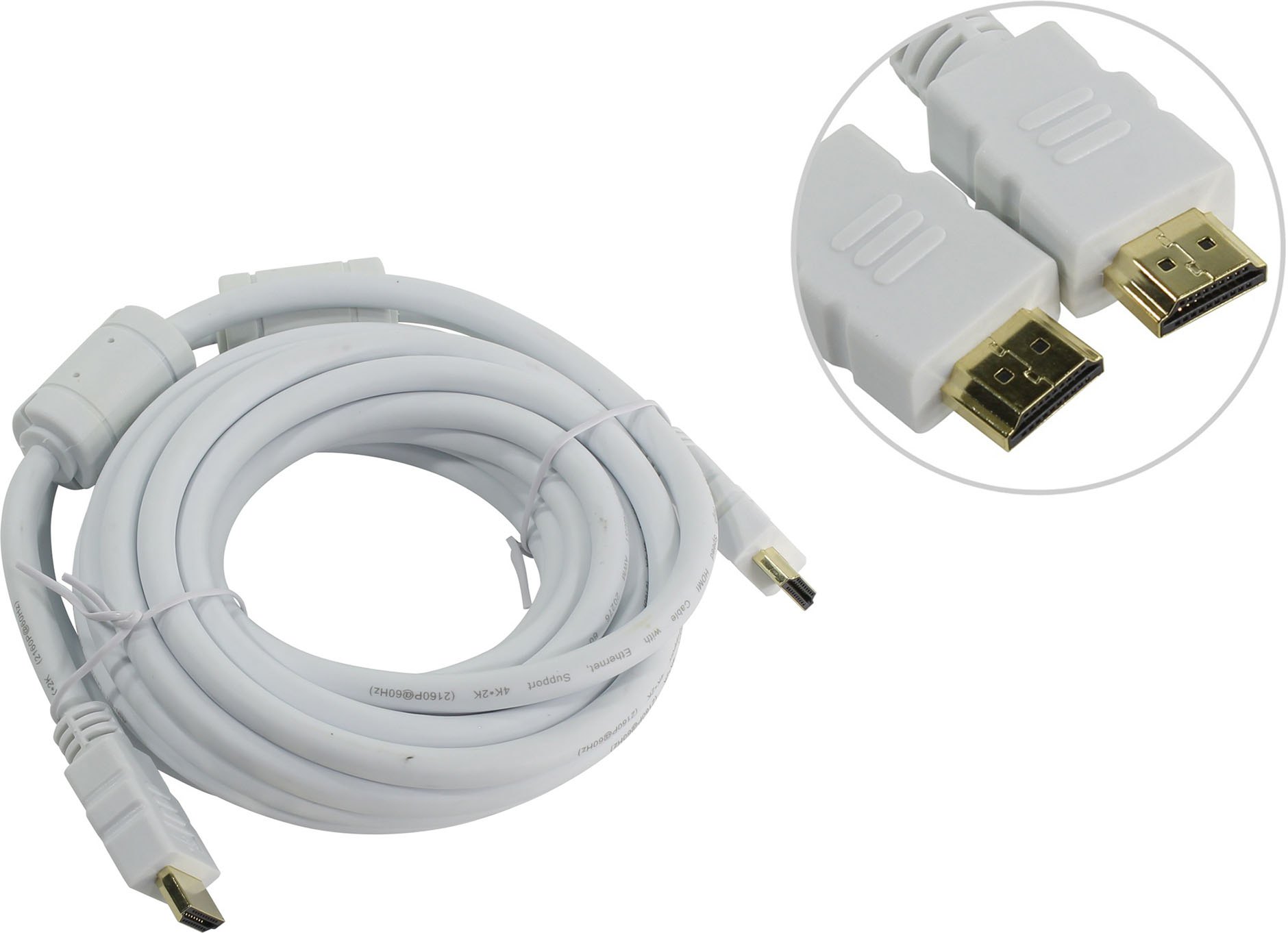 

Кабель HDMI(19M)-HDMI(19M) v2.0 4K, ферритовый фильтр, 3 м, белый Aopen/Qust (ACG711DW-3M)