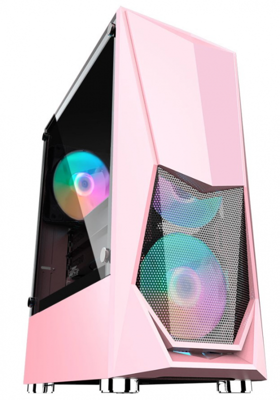 

Корпус 1STPLAYER DK-3, ATX, Midi-Tower, USB 3.0, розовый, без БП (DK-3-PK-3G6), DK-3