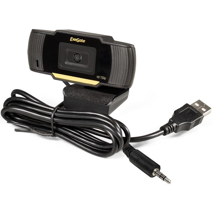 Вебкамера ExeGate GoldenEye C270 HD 1MP, 1280x720, встроенный микрофон, USB 2.0, черный (EX286181RUS)