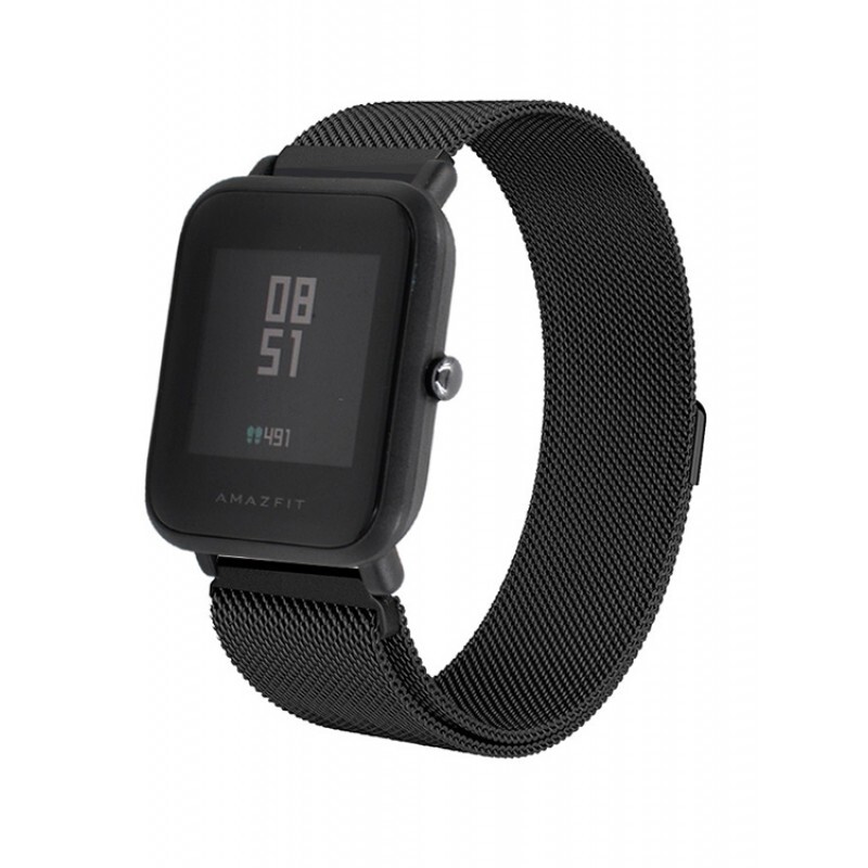 Ремешок Red Line для Xiaomi Amazfit BIP/GTS, 20 мм, металлический магнитный, черный (УТ000020343)