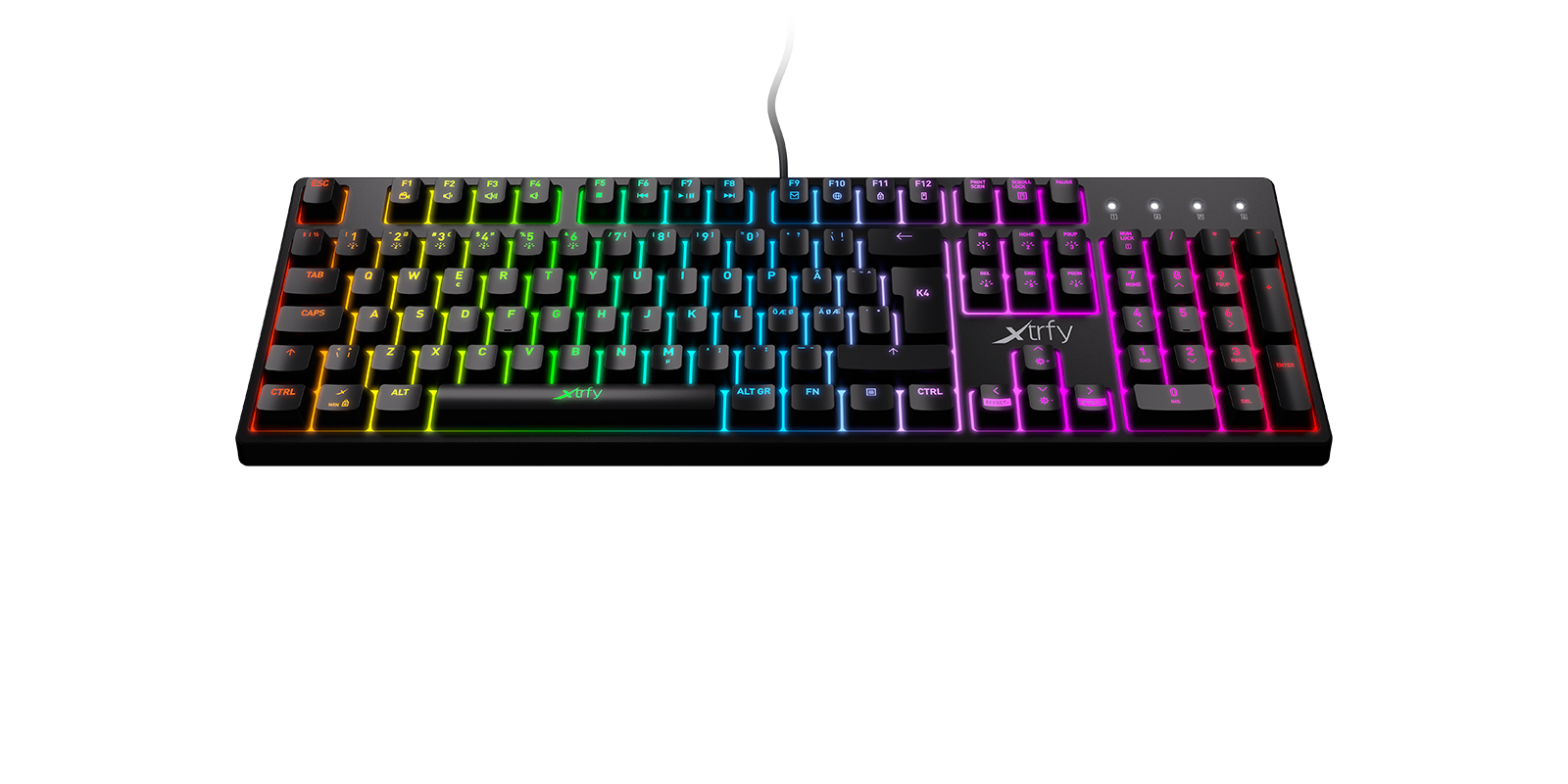 

Клавиатура проводная Xtrfy K4 RGB, механическая, Kailh Red, подсветка, USB, черный (XG-K4-RGB-R-RUS), K4 RGB