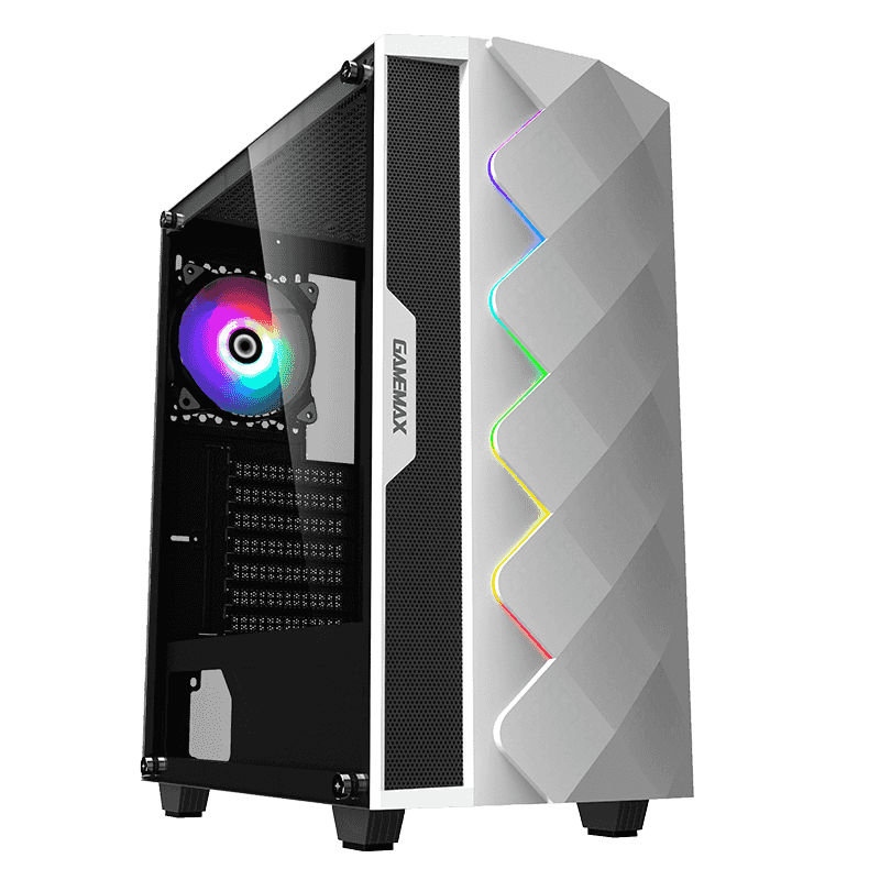 Корпус GameMax White Diamond, ATX, Midi-Tower, USB 3.0, белый, без БП (White Diamond MFG.A361)