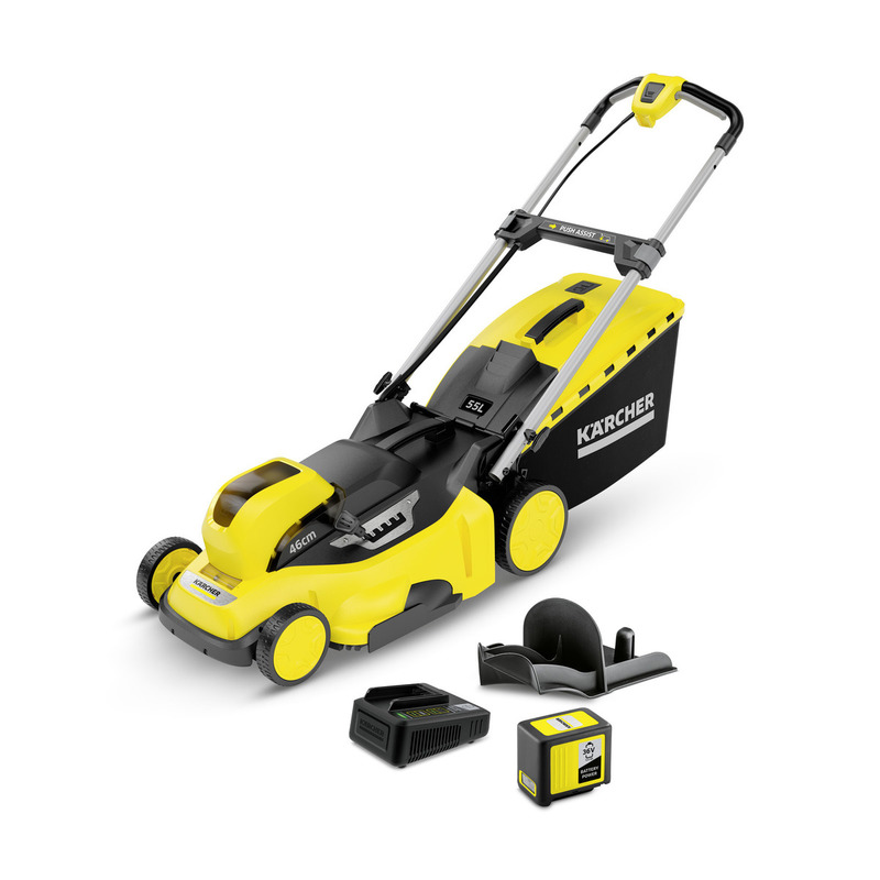 

Самоходная газонокосилка KARCHER LMO 36-46 Battery, электрическая, аккумуляторная, Li-Ion, -, 36В, ширина скашивания 46см, высота скашивания 20мм-70мм, объем травосборника 55л., 18.5кг, АКБ+З/У (1.444-470.0), LMO 36-46 Battery