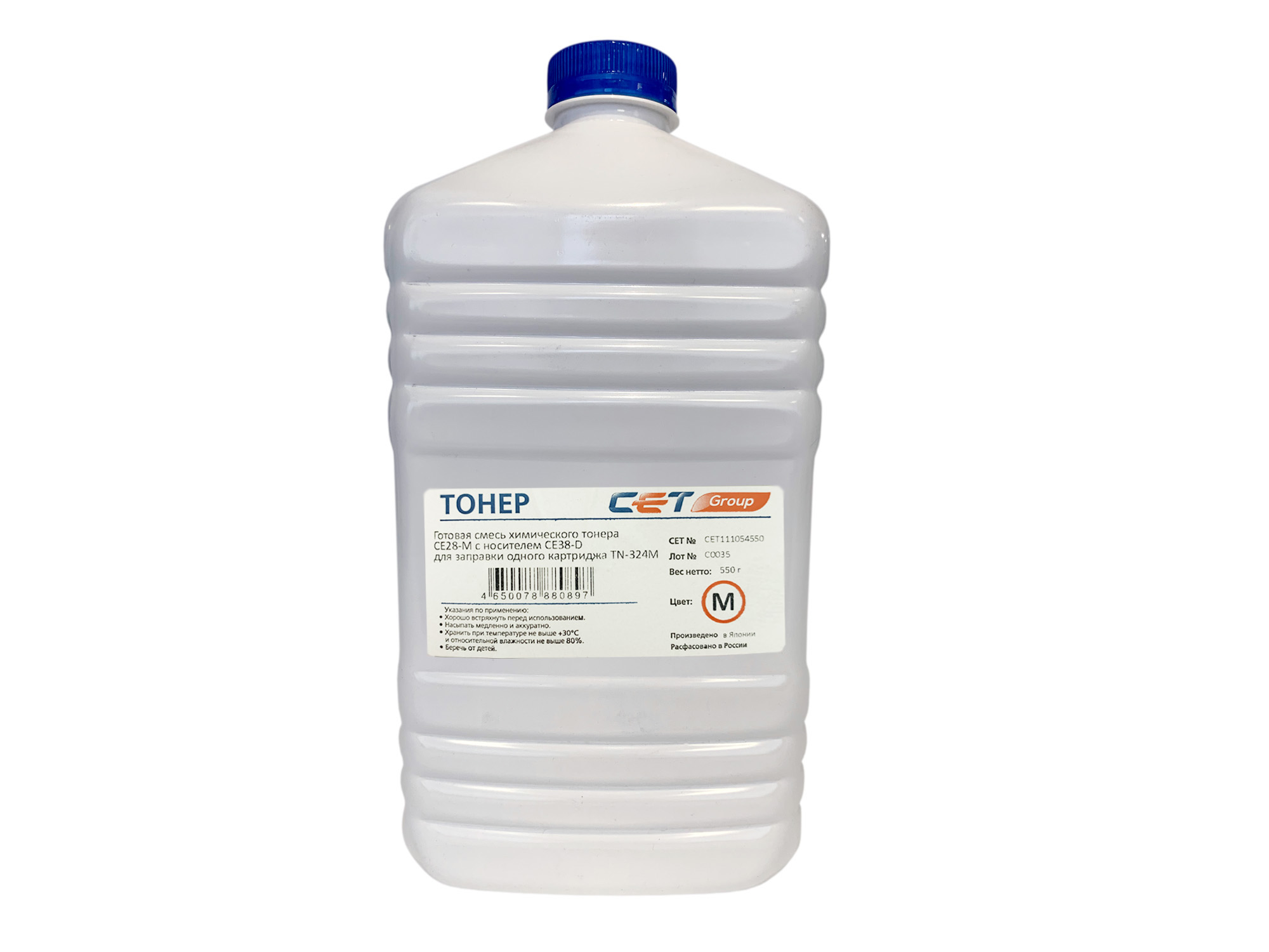 

Тонер CET CE28-M/CE28-D, бутыль 550 г, пурпурный, совместимый для Konica Minolta Bizhub C258/ Bizhub C308/ Bizhub C368, в комплекте: девелопер (CET111054550), CE28-M/CE28-D